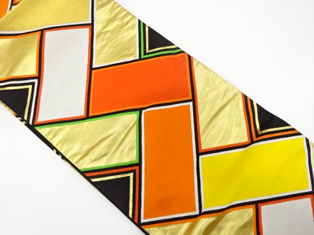 アンティーク　桧垣模様織り出し袋帯（着用可）